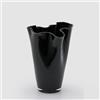 EDG Enzo De Gasperi Vaso Drappo Nida H 29 Cm Vetro Nero