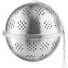 ZAAWUUT Infusore a sfera per tè in acciaio inox, per spezie, zuppe, condimenti, con gancio per appenderlo, per preparare tè e spezie (6,5 cm)