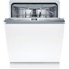 Bosch - Lavastoviglie completamente integrabile, serie 4, 60 cm. di larghezza, 14 servizi, 3° vassoio, Home Connect, Motore Eco Silence, Bianco, SBH4ECX28E