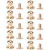 SEIWEI 10 pezzi borchie dorate solide a testa tonda con viti in lega di zinco, kit di rivetti fai da te accessori in pelle per cintura, cinghia, borsa (6 mm)