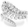 Swarovski Vienna Collezione Open Anello, Mixed Cuts, Piuma, Bianco, Placcato rodio
