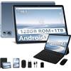 Dghrti Tablet Android, 22GB RAM+ 128GB ROM (Expandable 1TB TF), 8000mAh, Widevine L1, BT5.0, 8+5MP Tableta with Mouse - Gray