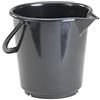 hünersdorff Secchio industriale da 17 litri, forma rotonda, con beccuccio versatore Colore nero, HDPE