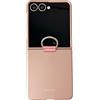 BORYA Cover per Samsung Galaxy Z Flip8 (Flip 8) 5G, Ultra Sottile Antiurto Premium Silicone Duro PC Custodia, Pieghevole Antigraffio Setoso Opaco Case con Anello 360°, Oro