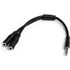 StarTech MUYHSMFF Adattatore Splitter Cuffie a 4 Pin da 3.5 mm a 2x 3.5 mm a 3 Pin, Maschio - Femmina