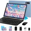 DEERTiME 2026 Novità Tablet 10 Pollici Android AI, 22GB RAM + 128GB ROM (TF/2 To), Tablet Touch 5G+2.4G WiFi, Octa-Core 2.0 GHz, 8000 mAh, GMS, Widevine L1, BT 5.0, Tablet Con Tastiera E Mouse - Blu