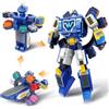 Super Wings 3-in-1 World Space robot trasformabile con mini figure Jett e Dizzy, giocattolo trasformabile per bambini e bambine dai 3 anni in su, blu