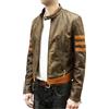 MERCH ATTIRE X Marrone Pelle Distressed Logan Wolverine Giacca Biker Vera Pelle Di Agnello, Vera Pelle - Giacca in Pelle, S