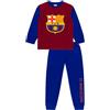 Barcelona Pigiama ragazzi FC Barcellona, set di abbigliamento notturno da calcio, biancheria notturna in cotone per bambini dai 5 ai 13 anni, Bordeaux, 5-6 Years
