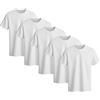 Bonjour | Confezione da 5 Magliette per Bambini 100% Cotone Ragazzi Ragazze Tinta Unita Girocollo T-shirt Bambini Ideali per Educazione Fisica e Uniforme Scolastica, bianco, 5-6 Anni