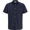 JACK & JONES Shirt Jjhenry Slub-Maglietta SS, Blazer Blu Marine, XL Uomo