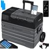 KESSER® Compressore Box congelatore elettrico Congelatore, 52 litri, con controllo APP connessione USB 12/24 V 230V, +Telescopico Ruote Frigorifero raffreddamento a -20 ° C per auto, camion, camper