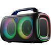 Music Sound 80s Speaker Bluetooth Portatile 80W con Luci RGB, 4h di Autonomia, TWS/AUX/TF/USB, Speaker per Party e Allenamenti, Controller intuitivo, Ricarica con cavo USB-C incluso - Nero