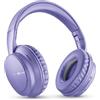 Music Sound BOOST Cuffia Wireless Around-Ear Pieghevole con Microfono Integrato, 3 Modalità EQ, Autonomia fino a 8 Ore, Design Ergonomico, Lilla