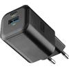 Cellularline Caricabatterie da rete con tecnologia GAN 65W - 2 porte USB-C e USB-A - ricarica rapida - formato compatto - nero