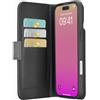 cellularline - Cover Book Agenda Nera - Custodia a libro in eco-pelle nera - Compatibile con iPhone 17 - Chiusura magnetica - RFID&NFC Block