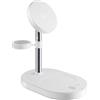 Cellularline MAG TRIO Stazione di Ricarica Wireless 3in1 con Qi2, 15W per Smartphone, Auricolari e Smartwatch Apple/Samsung, Adattatore Magnetico Incluso, Pad Sicuro e Versatile