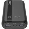 Cellularline - Power Bank 10000 - Capacità: 10000mAh - Input: 1xUSB-C 10.5W - Output: 1xUSB 12W - Celle: Li-ion Battery - LED luminosi indicano carica residua - Nero