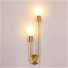 Comely Applique Interno E27 Oro 2 Luci 180° Regolabile Industriale | Lampada a Muro Metallo per Interni Camera da Letto, Corridoio, Bagno, Soggiorno, Ufficio Scala