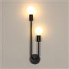 Comely Applique Interno E27 2 Luci Nero Regolabile Industriale
