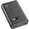 Cellularline - Fast PD 10000 - Caricabatterie Portatile Veloce - Power Delivery 10000mAh -+72 Ore di carica - Porta USB-C: INPUT 18W/OUTPUT: 20W PD - 2 Porte USB: OUTPUT: 18W - Nero