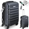 KESSER® Valigia da viaggio, incl, Bilancia per bagagli + Etichetta per bagagli, Trolley, Valigia, Serratura a combinazione, Guscio rigido in ABS, Bagaglio a mano 55cm - 55L / Antracite