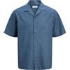 JACK & JONES Shirt Jjesummer Linen Blend Resort-Maglietta SS SN, Blazer Blu Marine, M Uomo