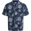 JACK & JONES Jjalfredo Slub Shirt SS Pls, Blazer Blu Marine, 5XL Uomo