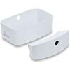 hauck Alpha Box Set, Bianco - Set Organizer per Seggiolone Pappa Alpha+, Beta+ e Arketa - Contenitore Piccolo con Coperchio da Appendere (fino a 3 kg) + Cestino Grande (fino a 5 kg)