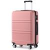 KONO Bagaglio a Mano Valigia Materiale ABS Leggero e Resistente con 4 Ruote Rotanti 55 cm, 37L (Nudo)