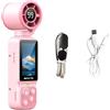 Shntig Portatile 1080P Action Camera Manuale Rotazione di 180 Gradi per Vlog Video Record Handheld Action Camera Outdoor Vlogging