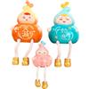 4 Pezzi Ornamento a Gambe Penzolanti Design Creativo Figurina con Gambe