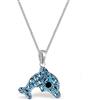 Goldene Hufeisen GH* Collana da bambina con ciondolo a forma di delfino, in argento Sterling 925, colore: blu acqua e Argento, cod. TZ00101