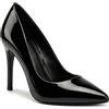 AYZAL Scarpe décolleté da donna con tacco alto a punta, tacco a spillo per feste, serate, balli studenteschi, matrimoni, scarpe da sposa, Vernice nera, 43 EU