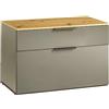 Composad | Scarpiera Panca della Linea GALAVERNA con 1 Cassetto e 1 Ribalta, Mobile Ingresso, Moderna, (LxAxP) 83x53,5x35,5 cm, Grigio Titanio Laccato, Rovere Mielato, Made in Italy