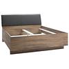 Composad | Letto King Size della Linea INFINITO con Testiera Imbottita, Moderno ed Elegante, (LxAxP) 188x103,2x219,7 cm, Grigio Titanio Laccato e Noce Brera, Made in Italy