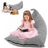 Hengrongshen Pouf per bambini, extra large, senza imbottitura, contenitore per animali di peluche, 2 in 1, grande capacità, pieghevole, per riporre giocattoli, tela di alta qualità (strisce bianche e nere)