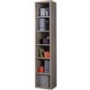 Composad | Libreria Alta della Linea DISEGNO Con 5 Ripiani Regolabili, Libreria Scaffale, Mobile Colonna, (LxAxP) 44x217,50x35,70 cm, Colore Rovere, Studio, Soggiorno, Ufficio, Made in Italy