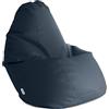 Avalon Puff Poltrona Sacco Grande Bag L Mamba 80x80x125cm - 300 Litri Made in Italy in Finta pelle Imbottito per Ambiente Interno ed Esterno Colore Blu Notte