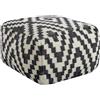 Beliani Pouf moderno in lana bianco e nero con motivo geometrico