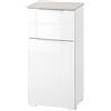 Composad | Mobiletto della Linea GALAVERNA con 1 Cassetto e 1 Anta, Armadietto Salvaspazio Bagno, (LxAxP) 40x82,50x35 cm, Colore Cemento e Bianco Laccato, Made in Italy