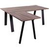 Composad | Scrivania Angolare della Linea Davinci Brera con Gambe in Metallo, Scrivania a L per Ufficio e Studio, (LxAxP): 171,5x74,7x170 cm, Colore Noce Brera, Made In Italy