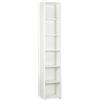 Composad | Libreria Alta della Linea DISEGNO Con 5 Ripiani Regolabili, Libreria Scaffale, Mobile Colonna, (LxAxP) 44x217,50x35,70 cm, Colore Bianco Laccato, Studio, Soggiorno, Ufficio, Made in Italy