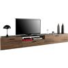 Composad | Mobile Porta Tv della Linea Davinci Brera con 1 Anta, 2 Ribalte e 1 Vano Aperto, Base Porta Tv, Soggiorno Contenitore, (LxAxP): 274x29.2x40,3 cm, Noce Brera e Nero Chalet, Made In Italy