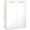 Composad | Mobile Contenitore della Linea DISEGNO con 2 Ante, Armadietto Portadocumenti, Mobiletto da Archivio, (LxAxP) 81,60x112x35,70 cm, Bianco Laccato, Studio, Ufficio, Made in Italy