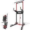 ONETWOFIT Power Tower pieghevole Dip Station Barra per trazioni Regolabile | Multifunzione stazione di potenza per la Palestra di casa Allenamento Ginnastica espandibile Portata: 270kg