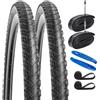 YunSCM 2PCS Pieghevole 28 Pollici pneumatici 28x1.60 700x42c ETRTO 42-622 Plus 2PCS 700C Camera d'aria FV48mm Valve compatibile Bicicletta 700x40c 700x42c copertoni e Camera d'aria