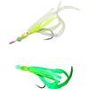Marchfunny Gancio spinato offset Squid Jig Glow in verde scuro (stile giallo brillante)