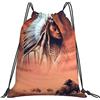 Generic Fashion Borsa Coulisse Chief And Fighting Buffalo Sacca Sportivo Stampa Zainetti per Spiaggia Adulto Yoga 36X42Cm