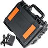 WSDAV Batteria al Litio Ferro fosfato da 12,8 V con Caricabatterie | Batteria LiFePO4 da 12,8 V 60 Ah 80 Ah 100 Ah, guscio in ABS, con maniglia, display intelligente, porta USB.